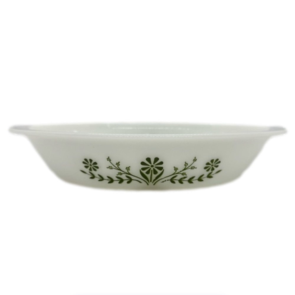 Vintage Glasbake Divided Casserole Dish -Jeanette Green Daisy- J-2352